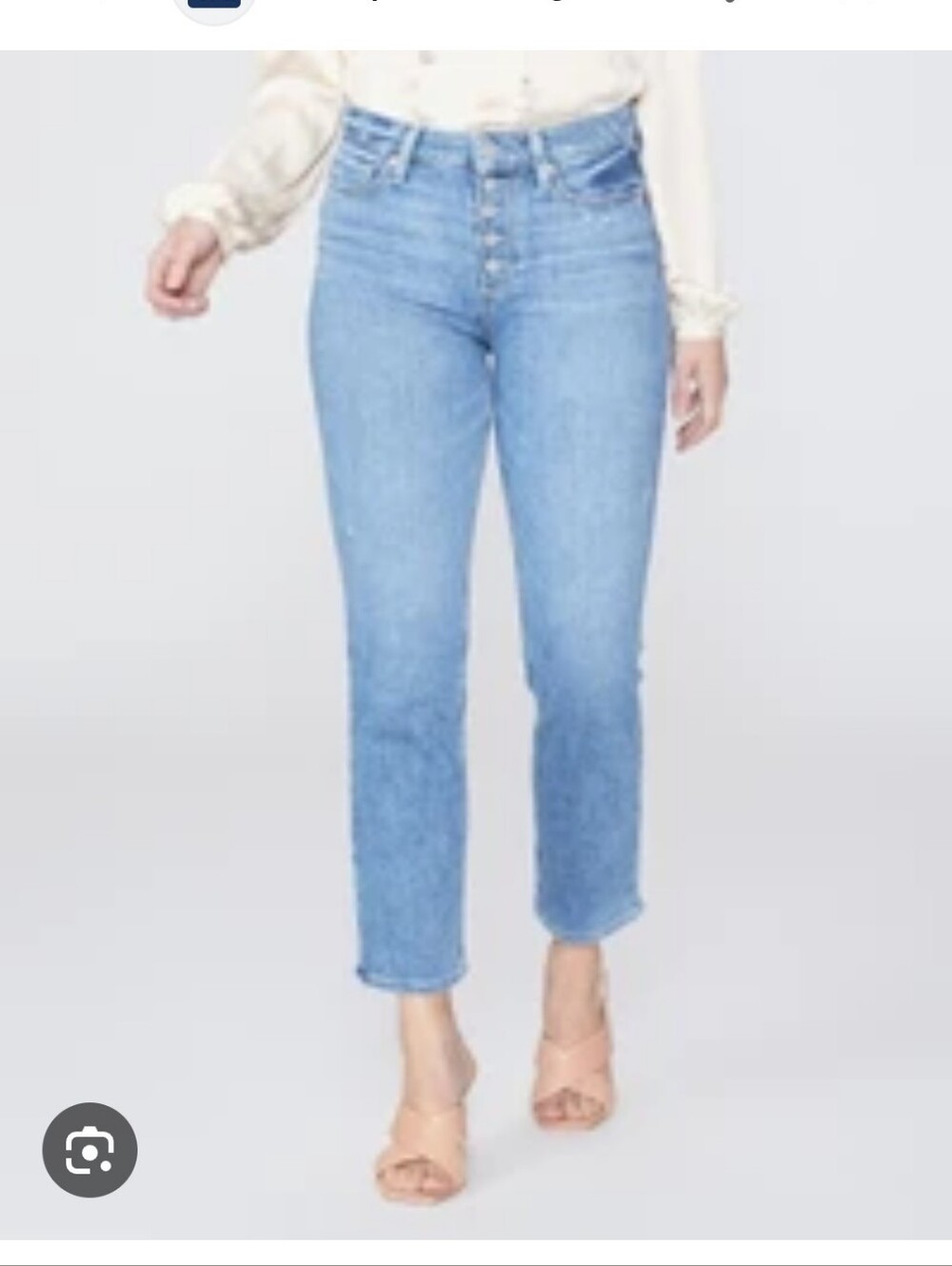 PAIGE Light Blue High-Rise Cindy  Cropped Jeans Size 32"